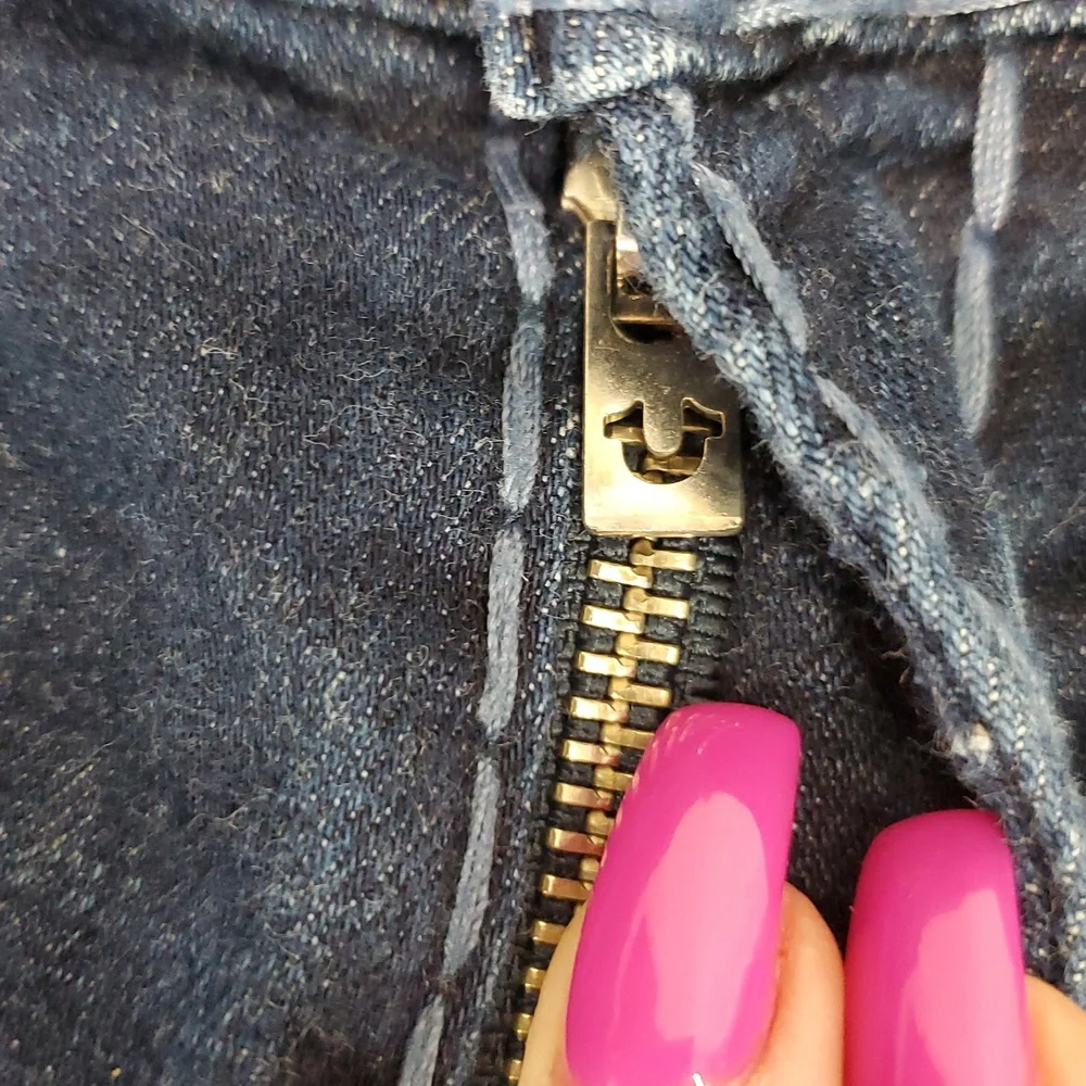 True Religion Mens Rocco Super T Relaxed Skinny W/Flap Pockets Jeans Size 33 - Picture 7 of 16